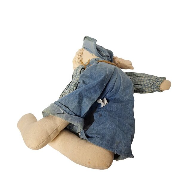 Handmade Easter Bunny Rabbit Plush Spring Overalls Stuffed Doll 18" - Picture 5 of 6